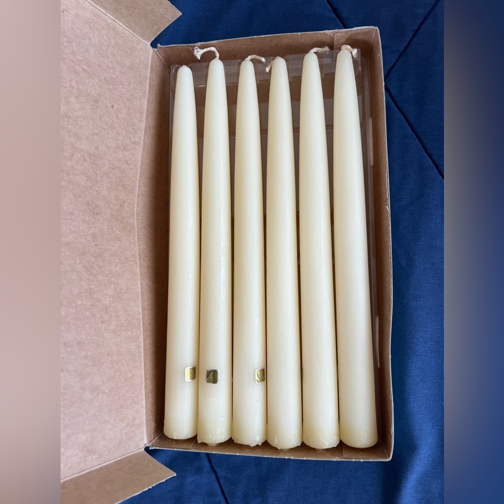 Partylite Elegant Ivory Taper Candles - Set of 6 new in box